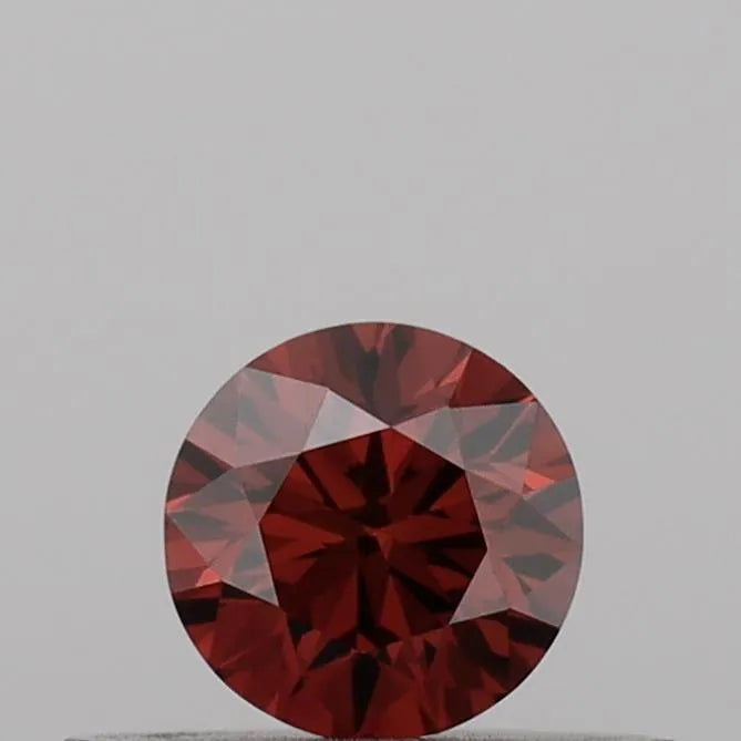0.26ct Round Lab Grown Diamond (Colour Fancy Deep Orange, Clarity VS2, Cut EX, IGI Certified)