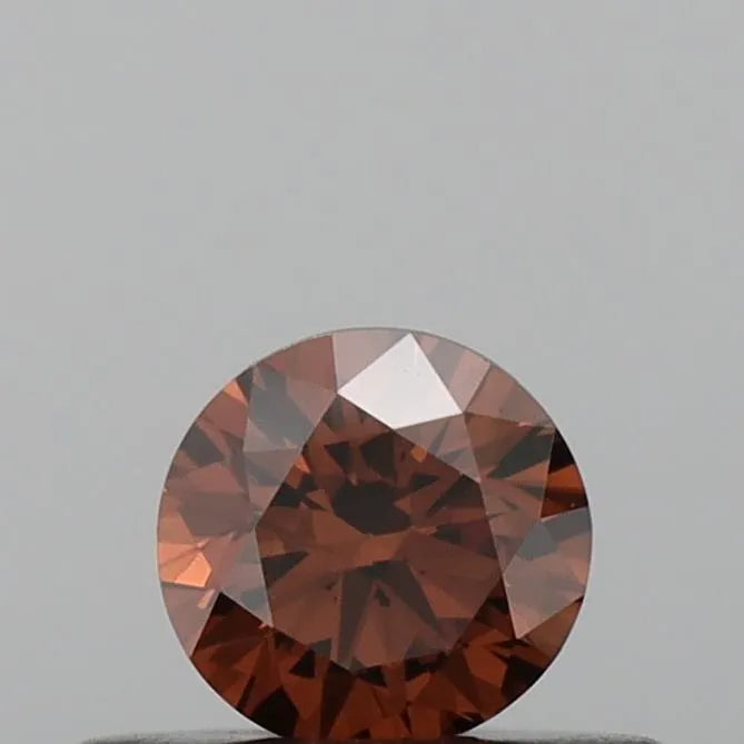 0.28ct Round Lab Grown Diamond (Colour Fancy Deep Orange, Clarity VVS2, Cut VG, IGI Certified)