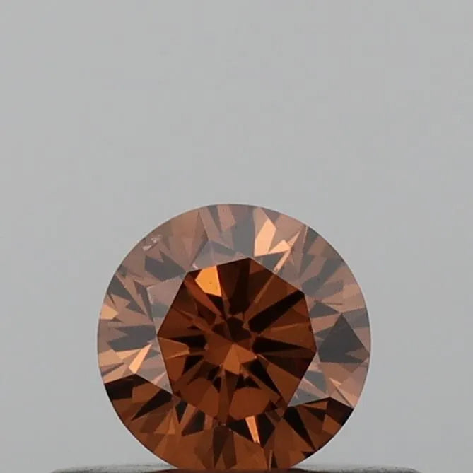 0.28ct Round Lab Grown Diamond (Colour Fancy Vivid Orange, Clarity VS2, Cut VG, IGI Certified)