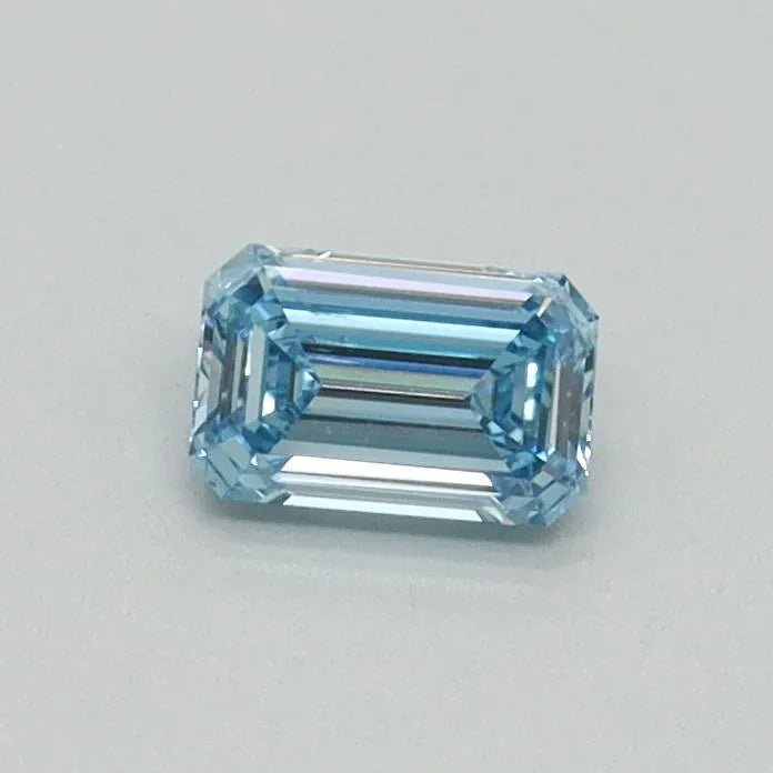 0.30ct Emerald Lab Grown Diamond (Colour Fancy Vivid Blue, Clarity VS2, IGI Certified)