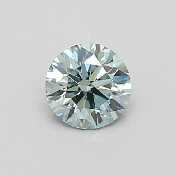 0.30ct Round Lab Grown Diamond (Colour Fancy Vivid Blueish Green, Clarity VS1, Cut ID, IGI Certified)