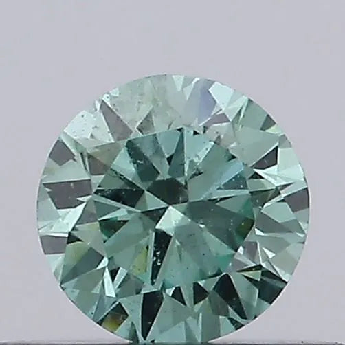 0.31ct Round Lab Grown Diamond (Colour Fancy Vivid Green, Clarity VS2, Cut EX, IGI Certified)