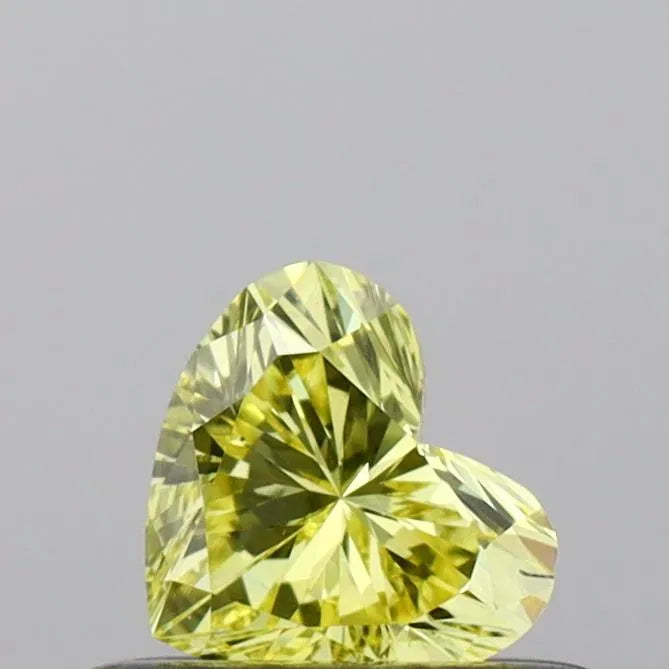 0.32ct Heart Lab Grown Diamond (Colour Fancy Vivid Yellow, Clarity VS2, IGI Certified)