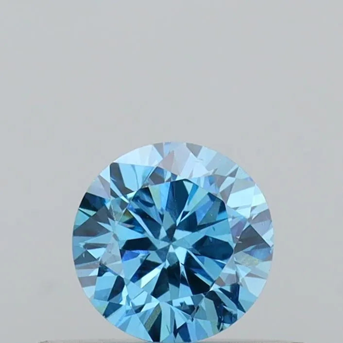 0.32ct Round Lab Grown Diamond (Colour Fancy Vivid Blue, Clarity SI1, Cut VG, IGI Certified)