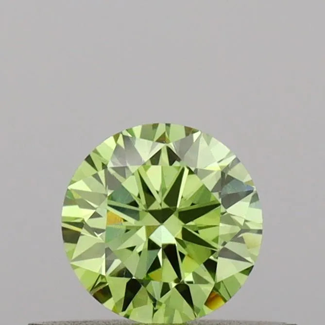 0.32ct Round Lab Grown Diamond (Colour Fancy Vivid Green, Clarity VS1, Cut EX, IGI Certified)