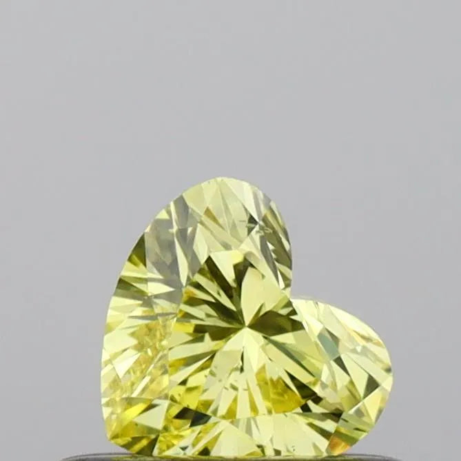 0.33ct Heart Lab Grown Diamond (Colour Fancy Vivid Yellow, Clarity SI1, IGI Certified)