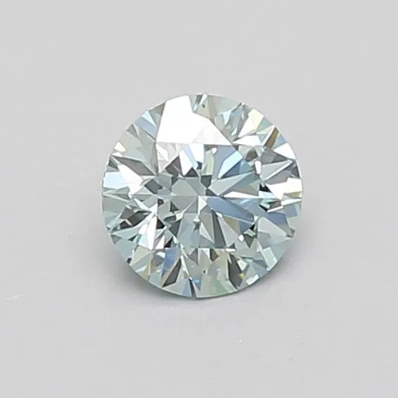 0.33ct Round Lab Grown Diamond (Colour Fancy Intense Blueish Green, Clarity VVS1, Cut ID, IGI Certified)