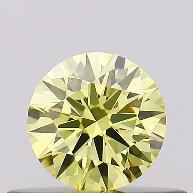 0.33ct Round Lab Grown Diamond (Colour Fancy Intense Yellow, Clarity VVS2, Cut EX, IGI Certified)