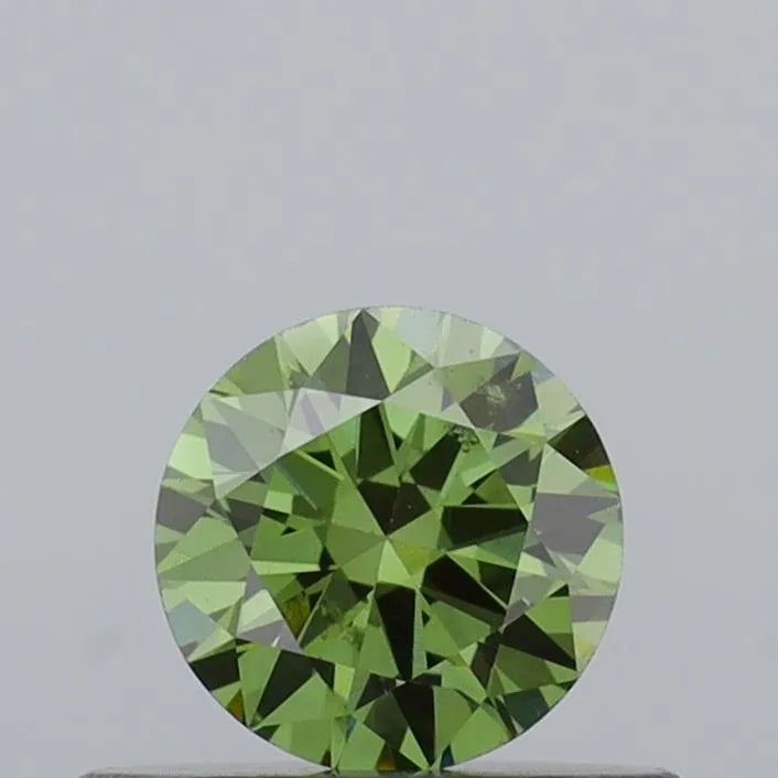 0.33ct Round Lab Grown Diamond (Colour Fancy Vivid Green, Clarity SI1, Cut EX, IGI Certified)