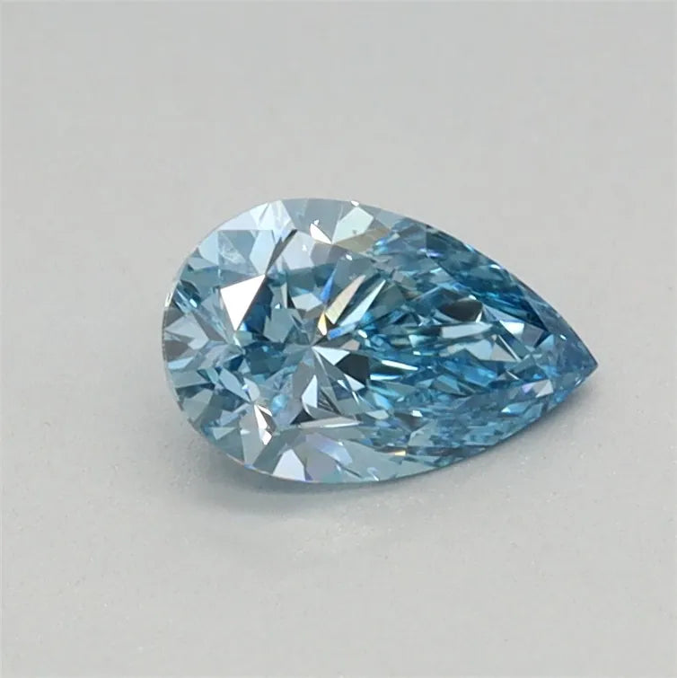 0.34ct Pear Lab Grown Diamond (Colour Fancy Vivid Blue, Clarity VS2, IGI Certified)