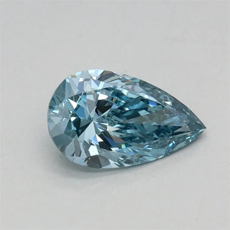 0.34ct Pear Lab Grown Diamond (Colour Fancy Vivid Blue, Clarity VS2, IGI Certified)