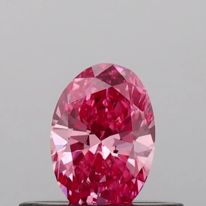 0.35ct Oval Lab Grown Diamond (Colour Fancy Vivid Pink, Clarity VS2, IGI Certified)