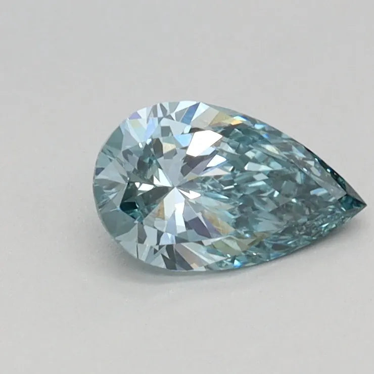 0.37ct Pear Lab Grown Diamond (Colour Fancy Vivid Green, Clarity VVS2, IGI Certified)
