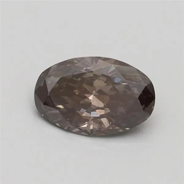0.40ct Oval Lab Grown Diamond (Colour Fancy Gray Brown, Clarity SI1, IGI Certified)