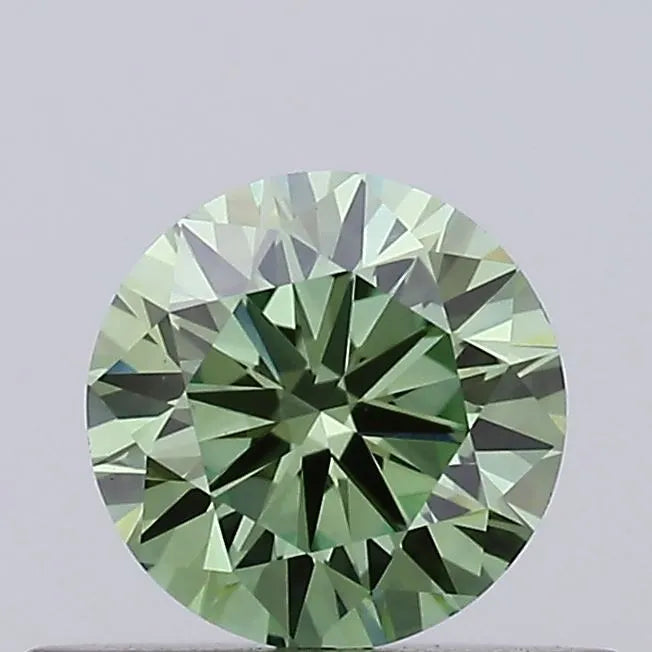 0.41ct Round Lab Grown Diamond (Colour Fancy Vivid Green, Clarity VS1, Cut EX, IGI Certified)