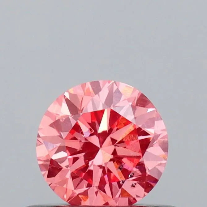 0.41ct Round Lab Grown Diamond (Colour Fancy Vivid Pink, Clarity SI1, Cut VG, IGI Certified)