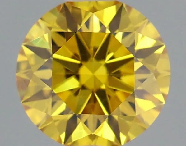 0.41ct Round Lab Grown Diamond (Colour Fancy Vivid Yellow, Clarity IF, Cut ID, IGI Certified)