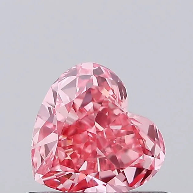 0.42ct Heart Lab Grown Diamond (Colour Fancy Vivid Pink, Clarity VS1, IGI Certified)