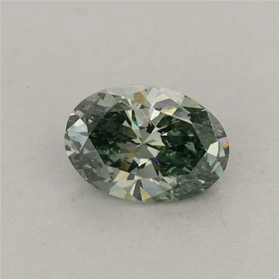 0.44ct Oval Lab Grown Diamond (Colour Fancy Vivid Green, Clarity VS1, IGI Certified)