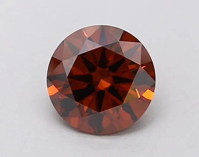 0.44ct Round Lab Grown Diamond (Colour Fancy Deep Orange, Clarity VVS2, Cut ID, IGI Certified)