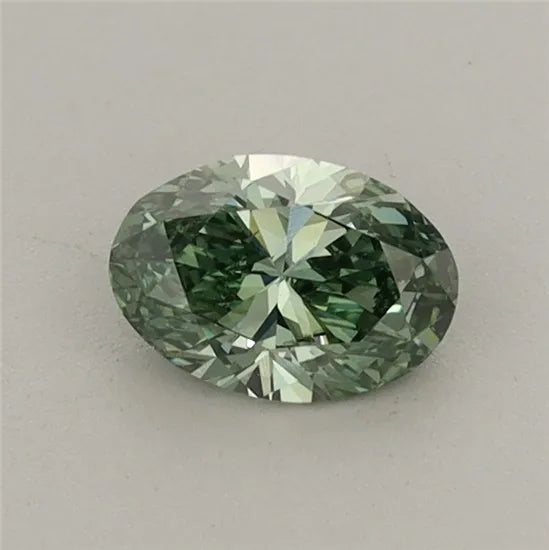 0.45ct Oval Lab Grown Diamond (Colour Fancy Vivid Green, Clarity VS1, IGI Certified)
