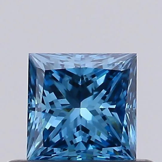 0.46ct Princess Lab Grown Diamond (Colour Fancy Vivid Blue, Clarity VS1, IGI Certified)