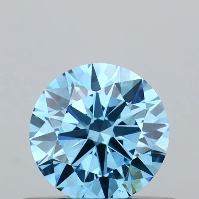 0.46ct Round Lab Grown Diamond (Colour Fancy Vivid Blue, Clarity VS1, Cut EX, IGI Certified)