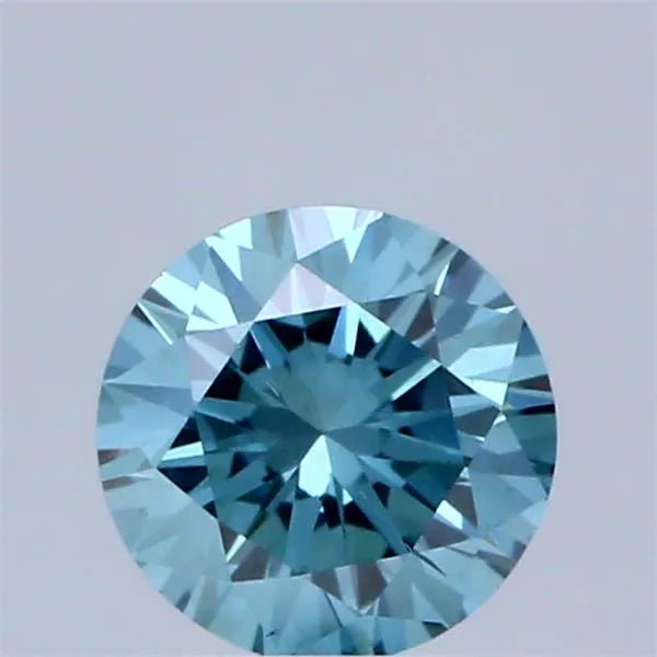 0.48ct Round Lab Grown Diamond (Colour Fancy Vivid Green Blue, Clarity VS2, Cut ID, IGI Certified)