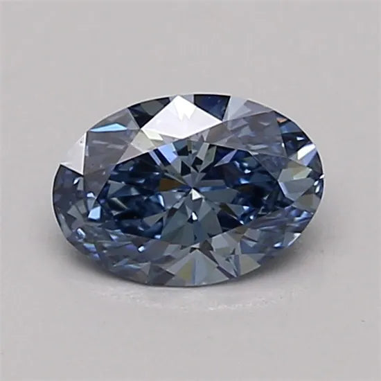 0.49ct Oval Lab Grown Diamond (Colour Fancy Vivid Blue, Clarity VVS2, Cut EX, IGI Certified)