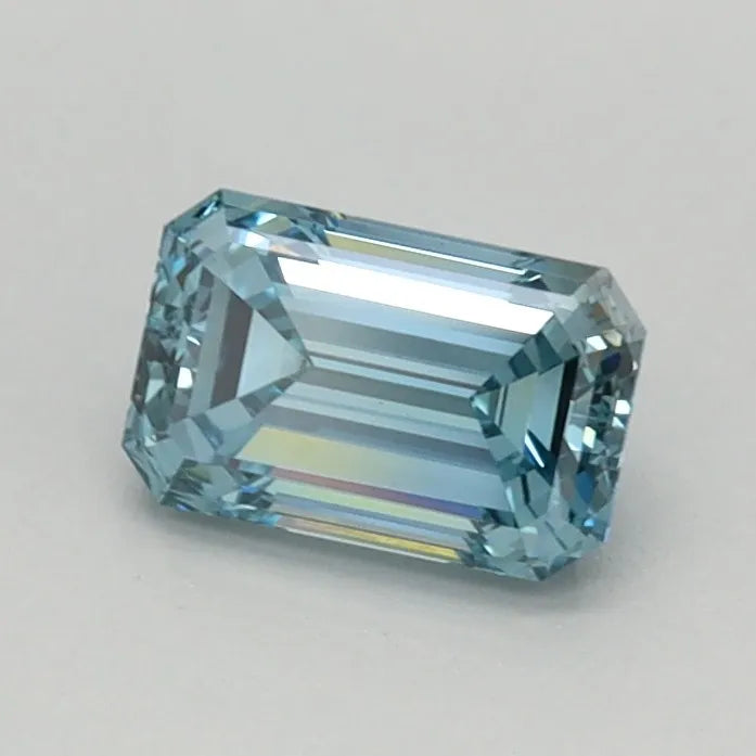 0.50ct Emerald Lab Grown Diamond (Colour Fancy Vivid Blue, Clarity VVS2, IGI Certified)