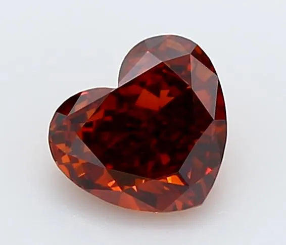 0.50ct Heart Lab Grown Diamond (Colour Fancy Deep Orange, Clarity VS1, IGI Certified)