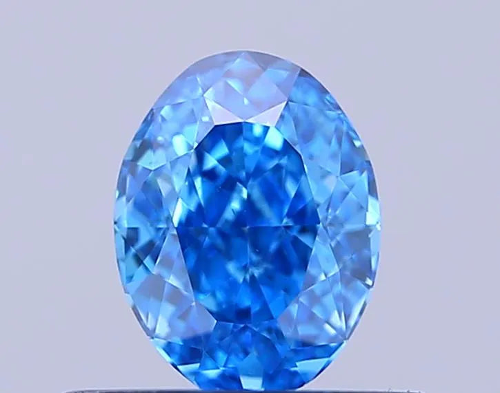 0.50ct Oval Lab Grown Diamond (Colour Fancy Vivid Blue, Clarity VS2, Cut VG, IGI Certified)