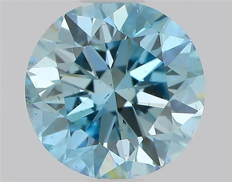 0.50ct Round Lab Grown Diamond (Colour Fancy Vivid Blue, Clarity SI1, Cut VG, IGI Certified)