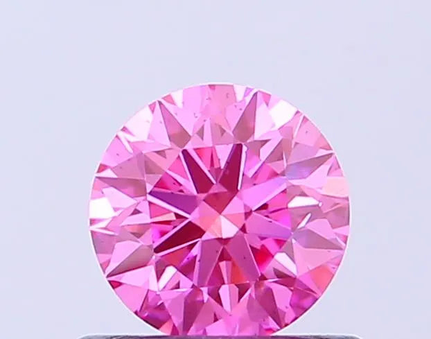0.50ct Round Lab Grown Diamond (Colour Fancy Vivid Pink, Clarity SI1, Cut ID, IGI Certified)