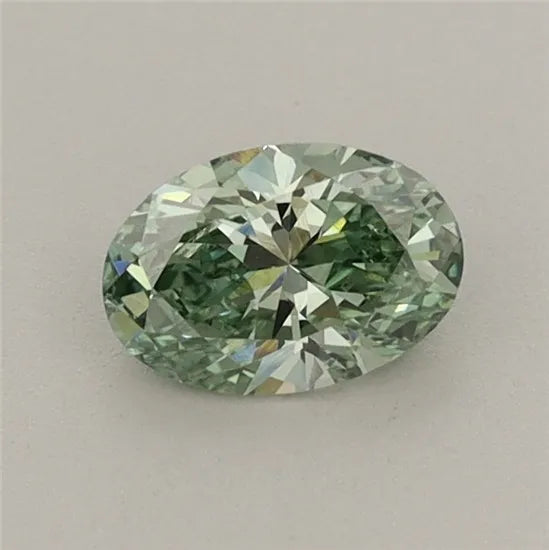 0.51ct Oval Lab Grown Diamond (Colour Fancy Vivid Green, Clarity VVS2, IGI Certified)