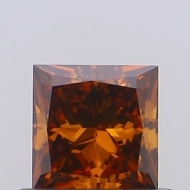 0.51ct Princess Lab Grown Diamond (Colour Fancy Deep Orange, Clarity VS1, IGI Certified)