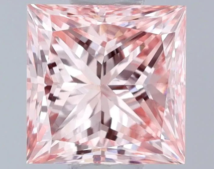 0.51ct Princess Lab Grown Diamond (Colour Fancy Vivid Pink, Clarity VVS2, IGI Certified)