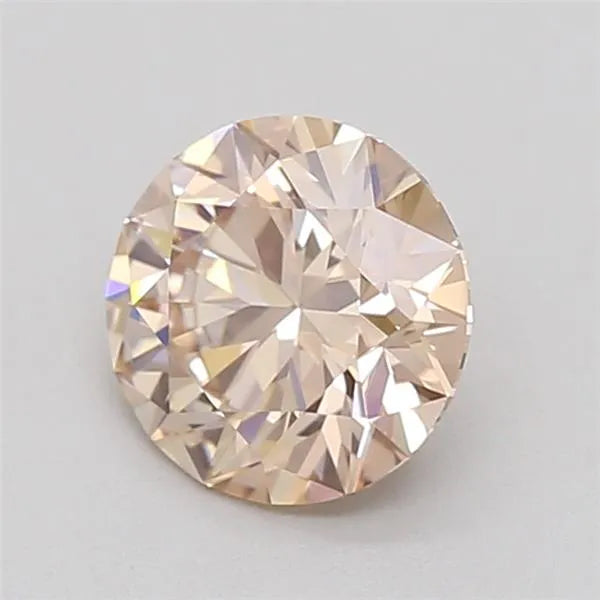 0.51ct Round Lab Grown Diamond (Colour Fancy Light Pinkish Brown, Clarity VVS2, Cut ID, IGI Certified)