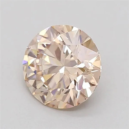 0.51ct Round Lab Grown Diamond (Colour Fancy Light Pinkish Brown, Clarity VVS2, Cut ID, IGI Certified)
