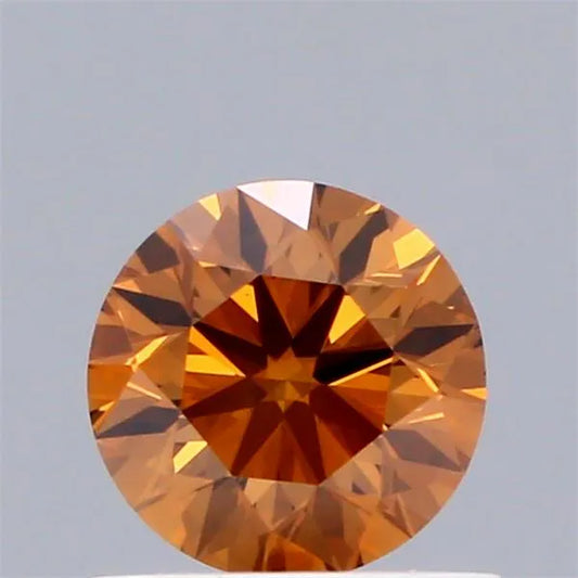 0.51ct Round Lab Grown Diamond (Colour Fancy Orange, Clarity VS1, Cut EX, IGI Certified)