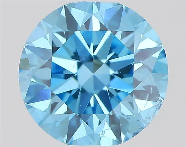 0.51ct Round Lab Grown Diamond (Colour Fancy Vivid Blue, Clarity SI2, Cut ID, IGI Certified)