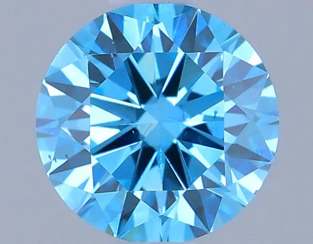 0.51ct Round Lab Grown Diamond (Colour Fancy Vivid Blue, Clarity VS2, Cut ID, IGI Certified)