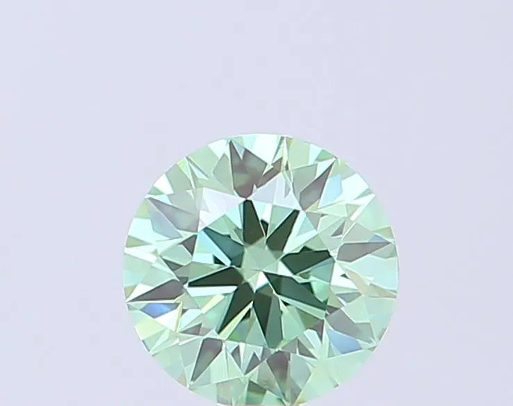 0.51ct Round Lab Grown Diamond (Colour Fancy Vivid Green, Clarity VS1, Cut EX, IGI Certified)