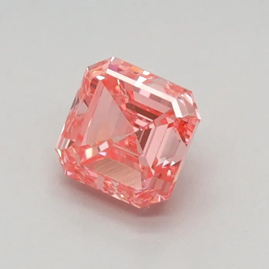 0.51ct Square emerald Lab Grown Diamond (Colour Fancy Vivid Pink, Clarity VS2, IGI Certified)