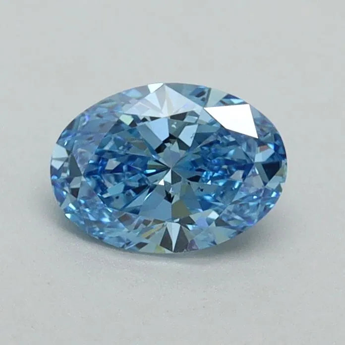 0.52ct Oval Lab Grown Diamond (Colour Fancy Vivid Blue, Clarity VS2, IGI Certified)