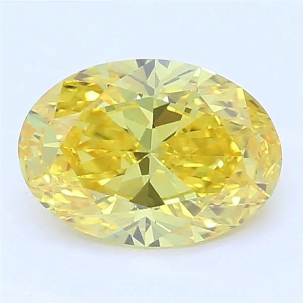 0.52ct Oval Lab Grown Diamond (Colour Fancy Vivid Yellow, Clarity VVS2, IGI Certified)