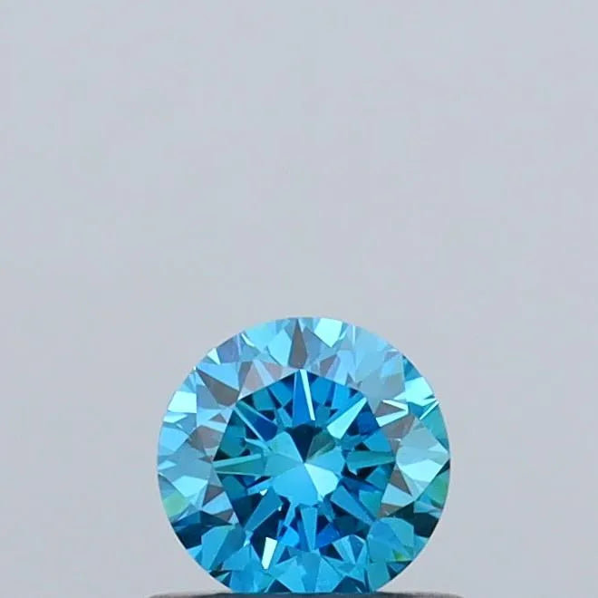 0.52ct Round Lab Grown Diamond (Colour Fancy Vivid Blue, Clarity VS1, Cut EX, IGI Certified)