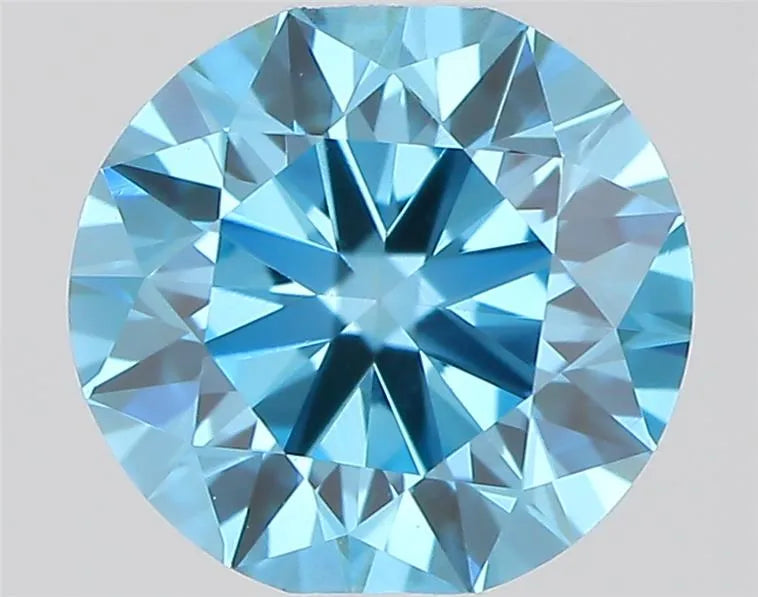 0.52ct Round Lab Grown Diamond (Colour Fancy Vivid Blue, Clarity VS1, Cut VG, IGI Certified)