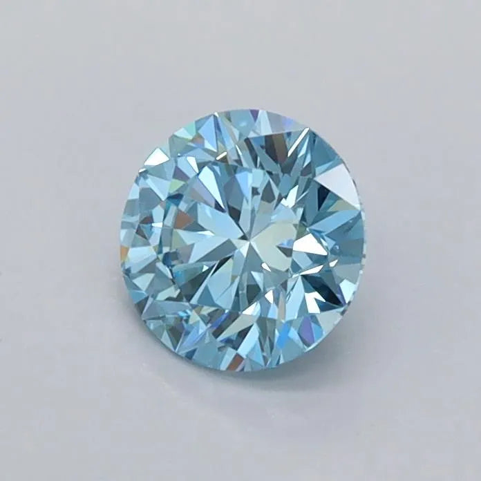 0.52ct Round Lab Grown Diamond (Colour Fancy Vivid Blue, Clarity VVS2, Cut EX, IGI Certified)