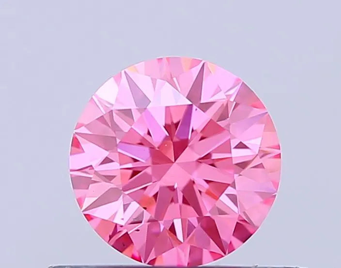 0.52ct Round Lab Grown Diamond (Colour Fancy Vivid Pink, Clarity VS2, Cut ID, IGI Certified)